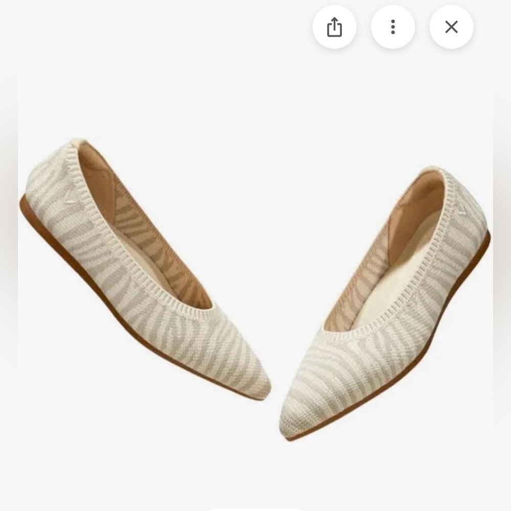 VIVAIA | POINTED TOE BALLET FLATS ARIA 5* IN ZEBRA NUDE PRINT SIZE 9 US EUR 40 - Picture 2 of 7